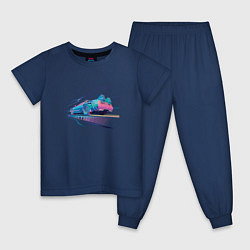 Пижама хлопковая детская Back to the Future делориан, цвет: тёмно-синий