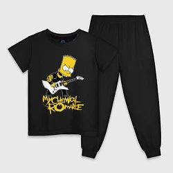 Пижама хлопковая детская My Chemical Romance Барт Симпсон рокер, цвет: черный