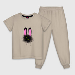 Пижама хлопковая детская Bunny dust, цвет: миндальный