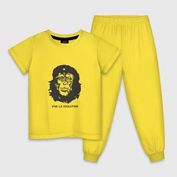 Пижама хлопковая детская Viva la evolution, цвет: желтый