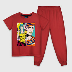 Пижама хлопковая детская Ясухо Хиросе и Джоске Хигасиката - часть 8, цвет: красный