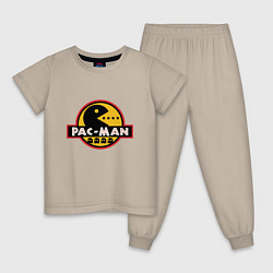 Пижама хлопковая детская Pac-man game, цвет: миндальный