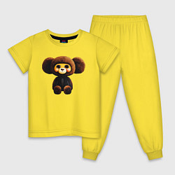 Пижама хлопковая детская Plush character in latex, цвет: желтый