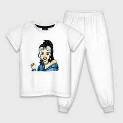 Пижама хлопковая детская Дженни how you like that, цвет: белый