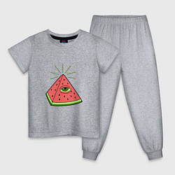 Пижама хлопковая детская Арбузная пирамидка, цвет: меланж