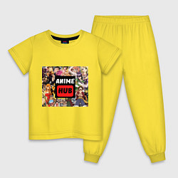 Пижама хлопковая детская AnimeHub, цвет: желтый