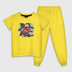 Пижама хлопковая детская Хаки 23, цвет: желтый