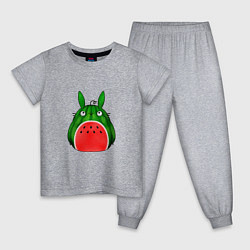 Пижама хлопковая детская Арбузный Тоторо, цвет: меланж