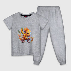 Пижама хлопковая детская Огненный Райчу, цвет: меланж