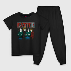 Пижама хлопковая детская Led Zeppelin винтаж, цвет: черный
