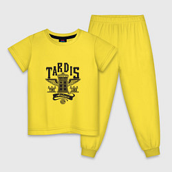 Пижама хлопковая детская Tardis time lord, цвет: желтый
