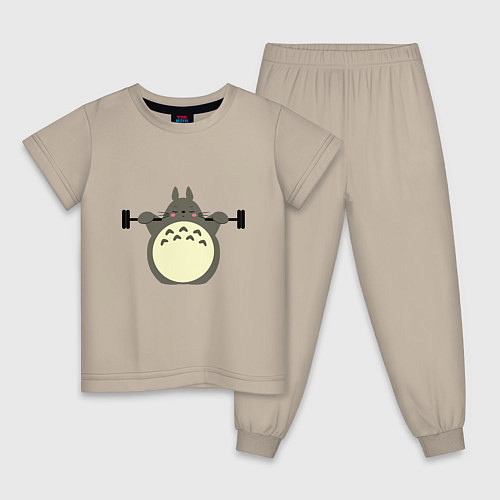 Детская пижама Тоторо на спорте / Миндальный – фото 1
