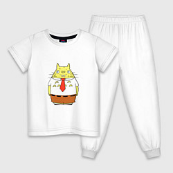 Пижама хлопковая детская Губка Тоторо, цвет: белый