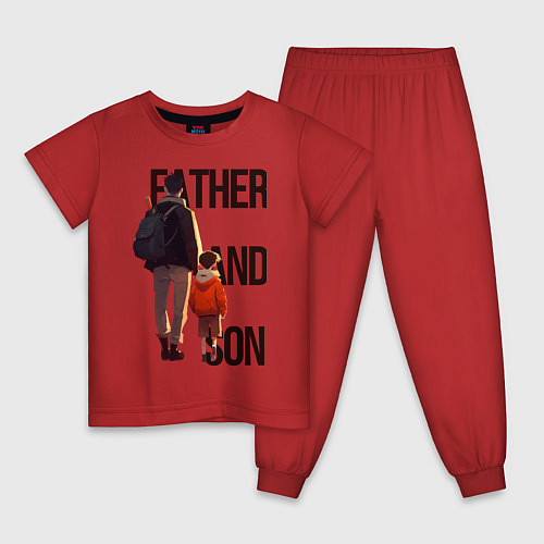 Детская пижама Сын и отец / Красный – фото 1