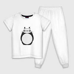 Пижама хлопковая детская Панда Тоторо, цвет: белый