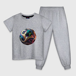 Пижама хлопковая детская Мяч лидера, цвет: меланж