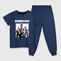 Пижама хлопковая детская Greed Day rock, цвет: тёмно-синий