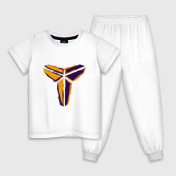 Пижама хлопковая детская Kobe logo, цвет: белый