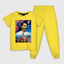 Пижама хлопковая детская Сальвадор Дали: Сюрреализм, цвет: желтый