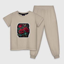 Детская пижама Букет и красные розы