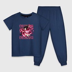 Пижама хлопковая детская Незуко Камадо в сражении, цвет: тёмно-синий