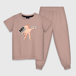 Пижама хлопковая детская Вещь - привет, цвет: пыльно-розовый