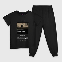 Пижама хлопковая детская Linkin Park Numb, цвет: черный