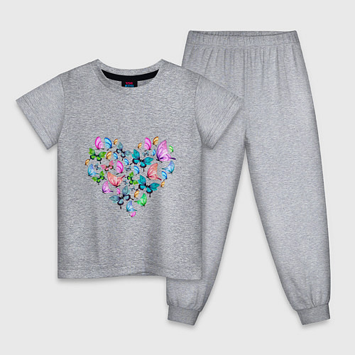 Детская пижама Сердце бабочки / Меланж – фото 1