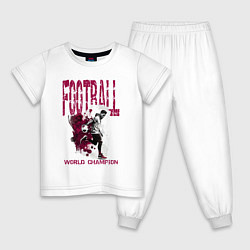 Пижама хлопковая детская Время футбола, цвет: белый