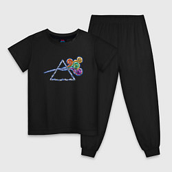 Пижама хлопковая детская Pink Floyd в стиле Ван Гога, цвет: черный