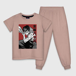 Пижама хлопковая детская Стальная Бита, цвет: пыльно-розовый
