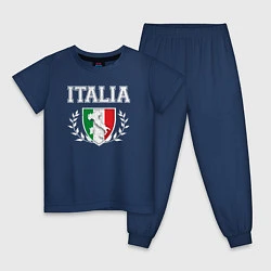 Пижама хлопковая детская Italy map, цвет: тёмно-синий