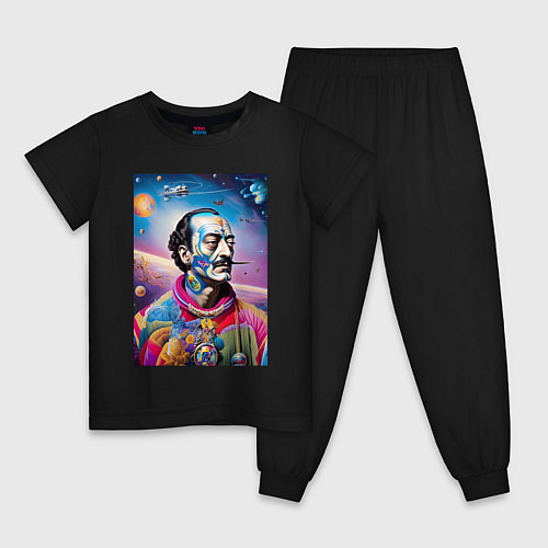 Детская пижама Salvador Dali in space / Черный – фото 1