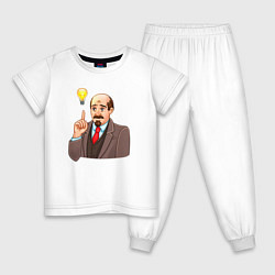 Пижама хлопковая детская У Ленина идея, цвет: белый