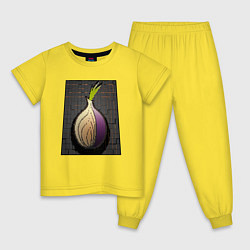 Пижама хлопковая детская Tor cubed, цвет: желтый