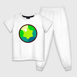 Пижама хлопковая детская Бравл Старс - Гем, цвет: белый