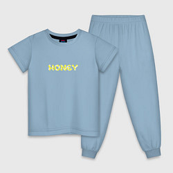 Пижама хлопковая детская Honey, цвет: мягкое небо