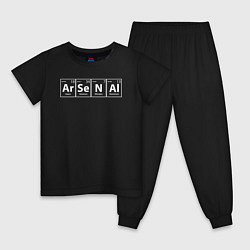 Пижама хлопковая детская Арсенал футбол, цвет: черный