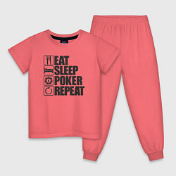 Детская пижама Eat, sleep, poker, repeat