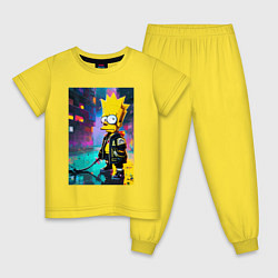 Пижама хлопковая детская Bart Simpson - urban fantasy, цвет: желтый