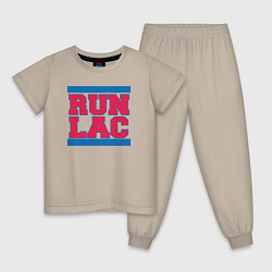 Пижама хлопковая детская Run Clippers, цвет: миндальный