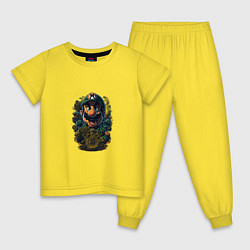Пижама хлопковая детская Марио и биткоин, цвет: желтый