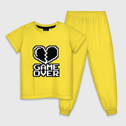 Детская пижама Game Over на черном фоне