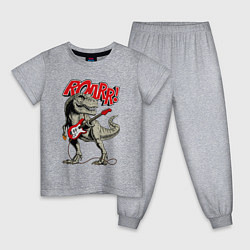 Пижама хлопковая детская Rock T Rex, цвет: меланж