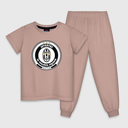 Пижама хлопковая детская Juventus club, цвет: пыльно-розовый