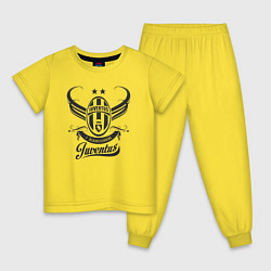 Пижама хлопковая детская Juventus fan, цвет: желтый
