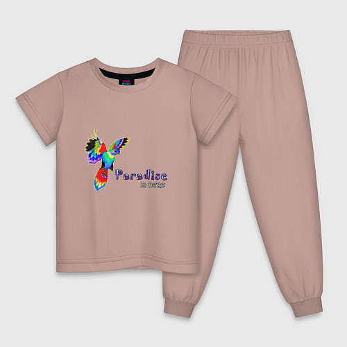 Детская пижама Райская птица / Пыльно-розовый – фото 1