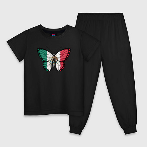Детская пижама Мексика бабочка / Черный – фото 1