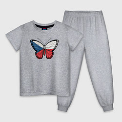 Пижама хлопковая детская Чехия бабочка, цвет: меланж