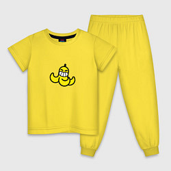 Пижама хлопковая детская Банановая кожура Спрей Бравл старс, цвет: желтый